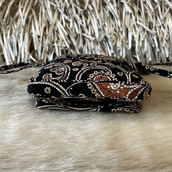 VERA BRADLEY Caffé Latte 2008 Velcro Mini Hipster Crossbody Black Brown Y2K - Picture 13 of 15